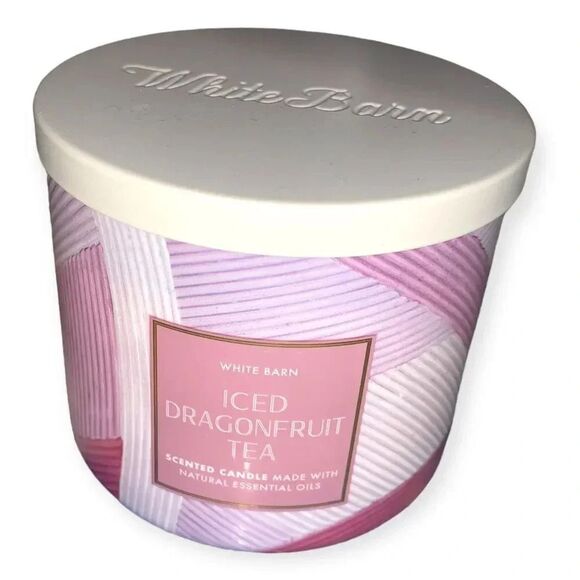 Bath & Body Works ICED DRAGONFRUIT TEA Large Scented 3 Wick Candle 14.5 oz - Picture 1 of 2